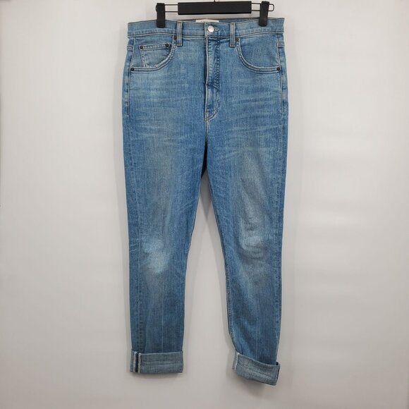 Reformation High Waisted Light Faded Jeans Denim Pants Women Size 30 Faded Wash - Picture 1 of 14